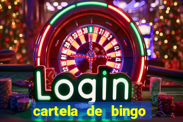 cartela de bingo para preencher