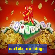 cartela de bingo para preencher