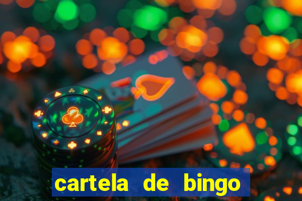 cartela de bingo para preencher