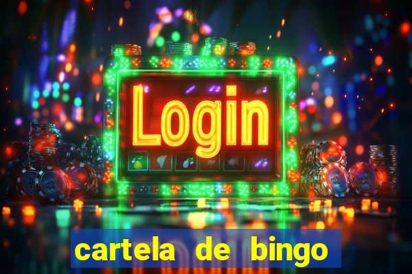 cartela de bingo para preencher