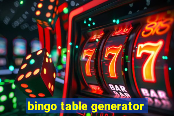 bingo table generator