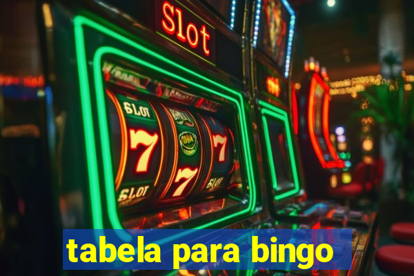 tabela para bingo